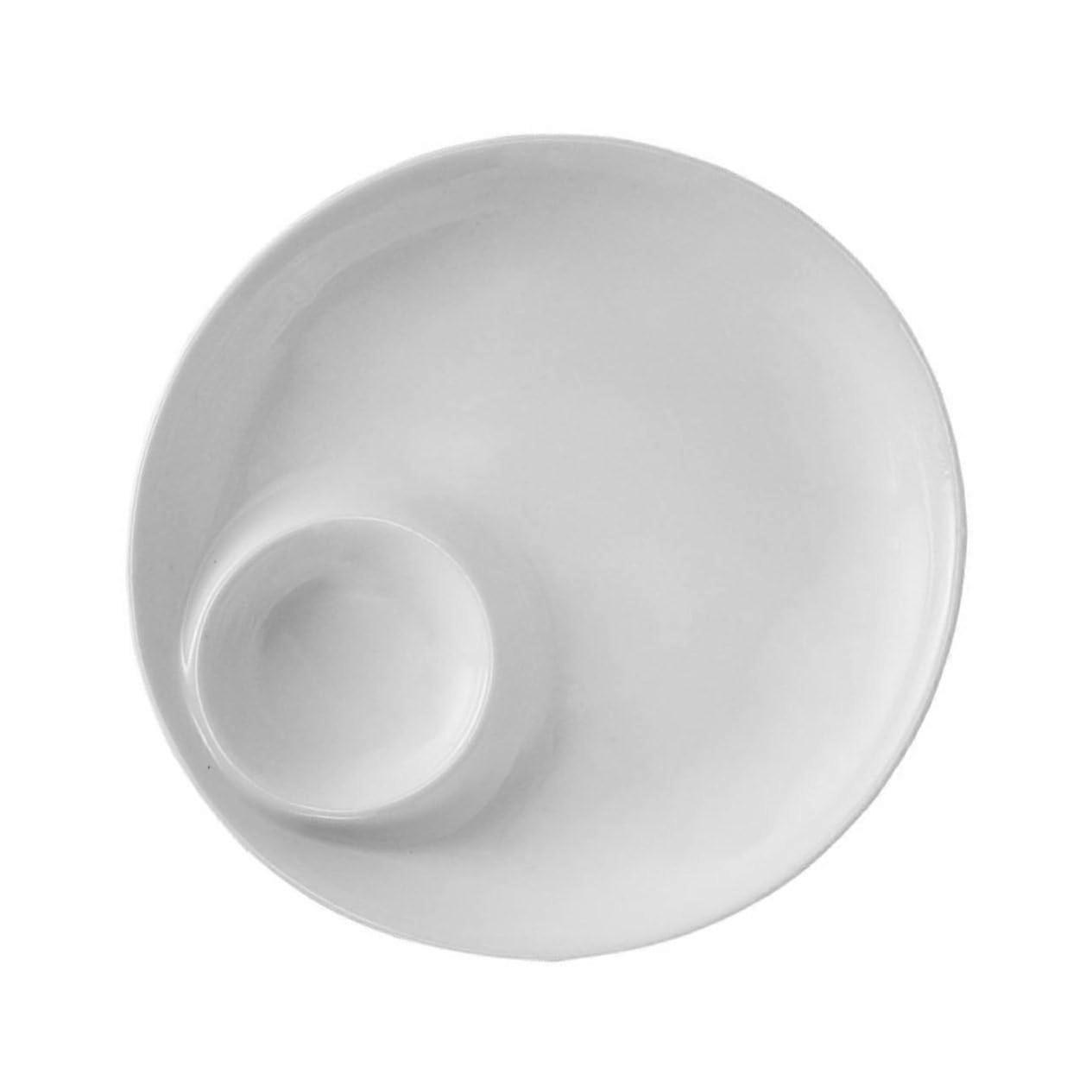 9inch Ceramic Serving Plate Set for Sushi, Dessert, Snacks and Elegant Dining in White