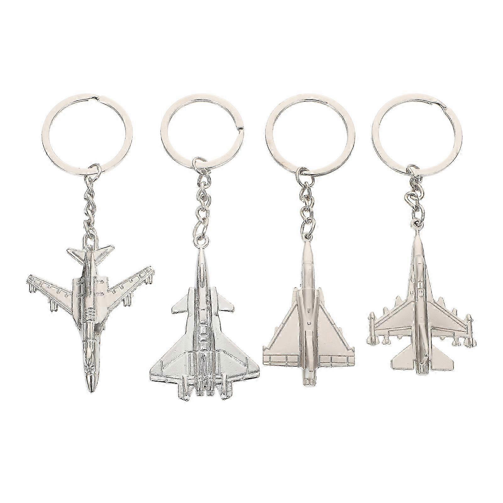 4pcs Random Style Creative Airplane Shaped DIY Bag Keyholder Pendants