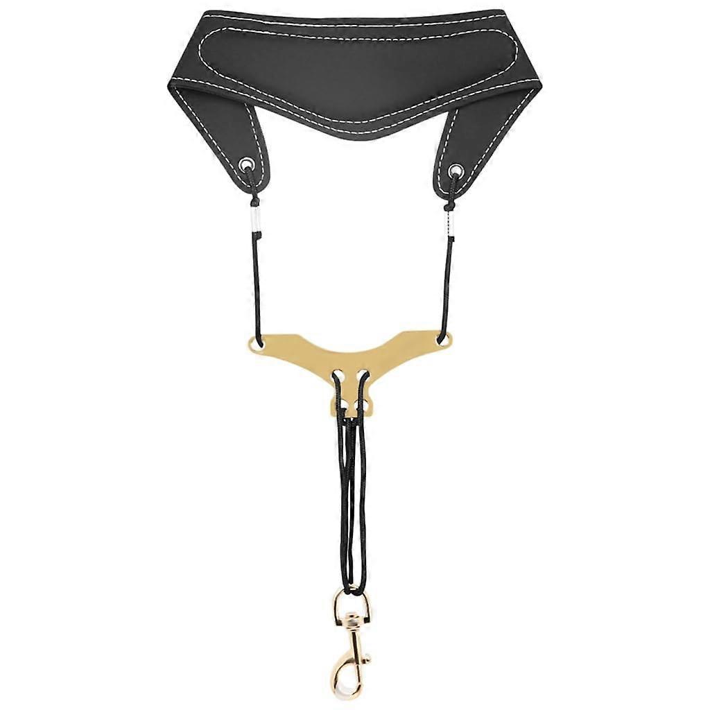 Saxophone Neck Strap with Soft PU Leather Padding, Adjustable Padded Strap for Tenor and Clarinet