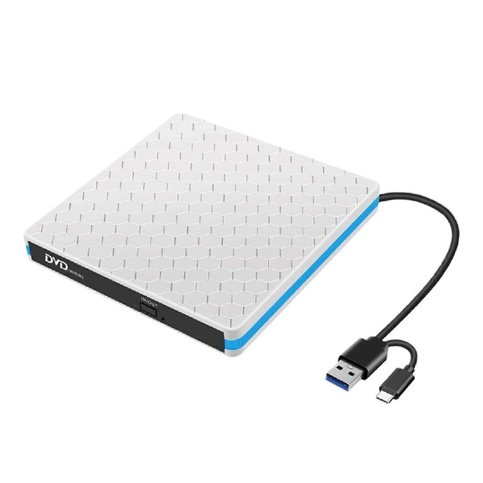External DVD Drive USB CD DVD Burner with TypeC Speed Reading for Laptop PC Mac
