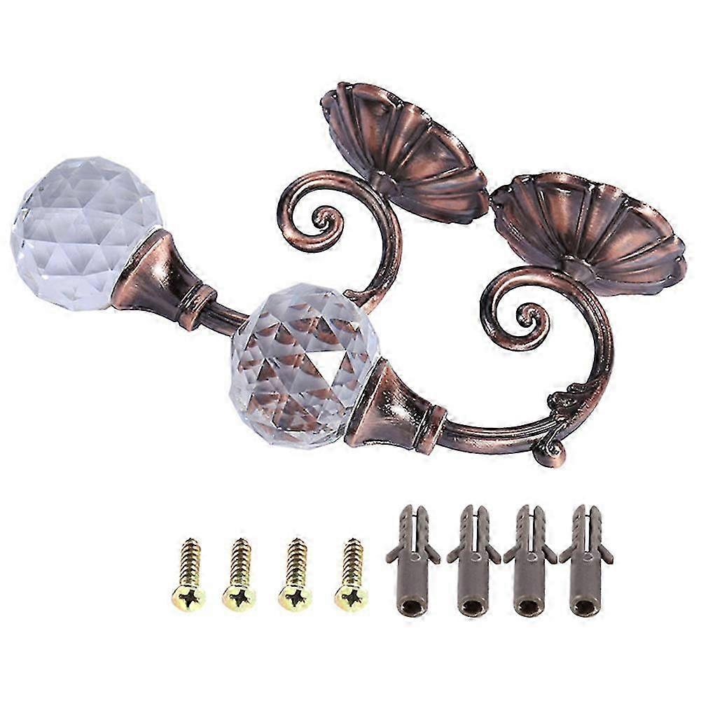 2 Metal Crystal Glass Curtain Holdbacks, Window Drapery Tiebacks