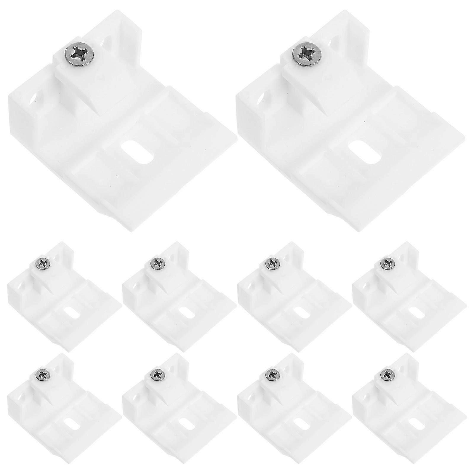 White Mount Bracket Holder Plastic for Curtain with 10Pcs Load Bearing Clips