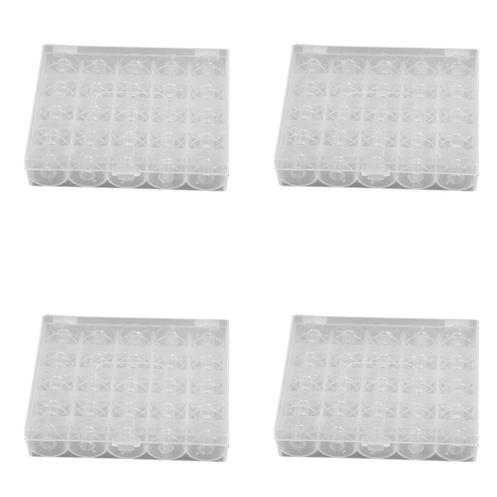 100Pcs Plastic Empty Bobbins Case for Brother Janome Singer Sewing Machine