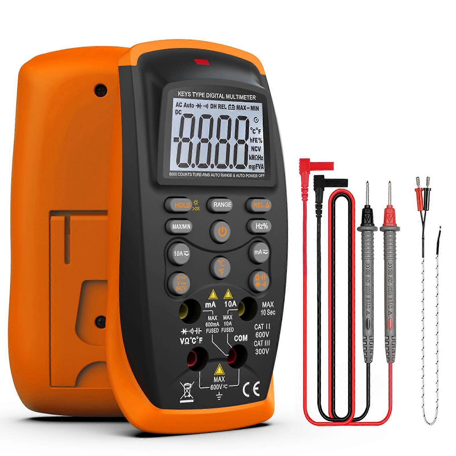 Pushbutton Digital Multimeter, Electrical Instrumentation Tools, Auto-Ranging, Safe Double Insulated Design With Data Holding