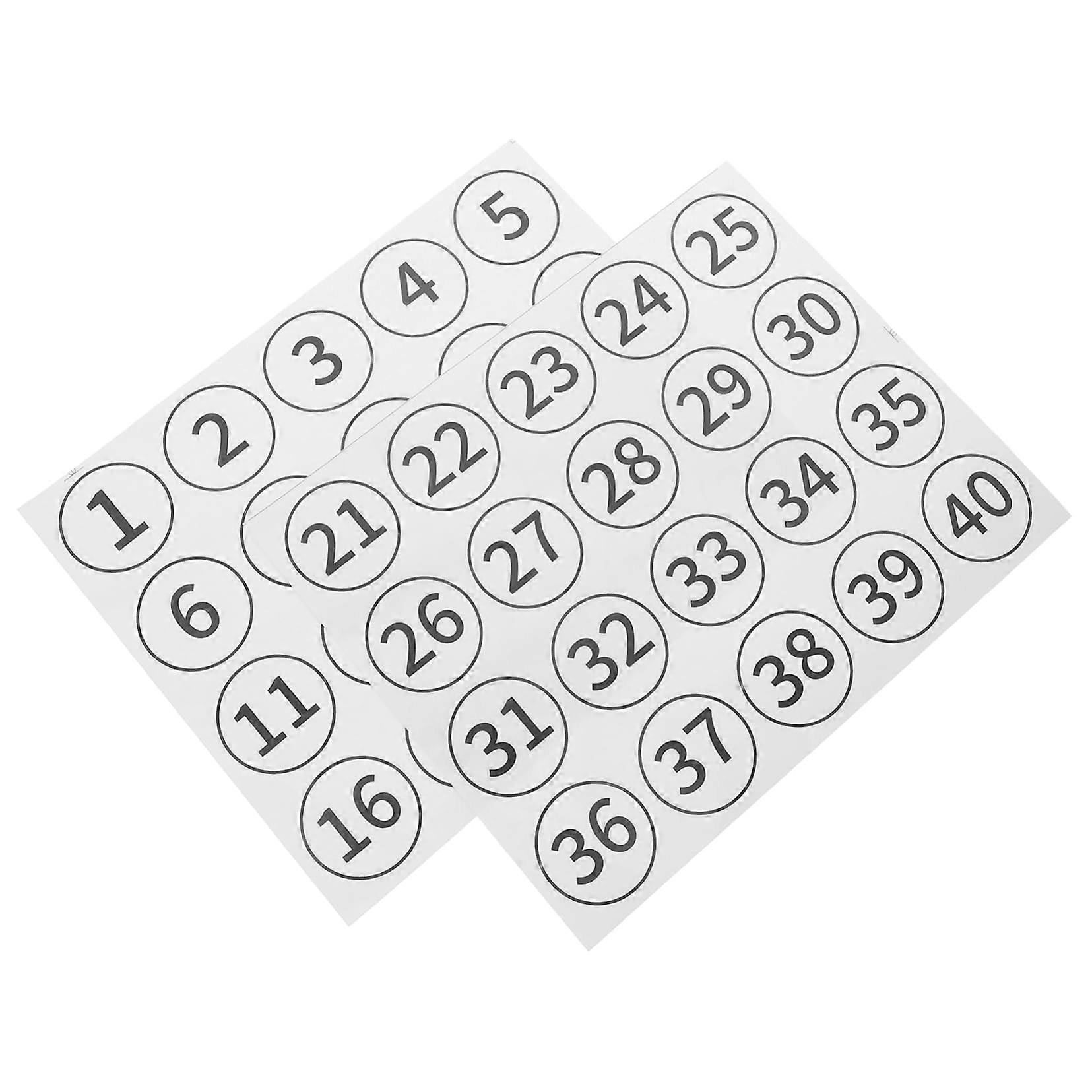 40Pcs PVC Self Adhesive Number Stickers for Easy Identification Classroom Office Storage Inventory