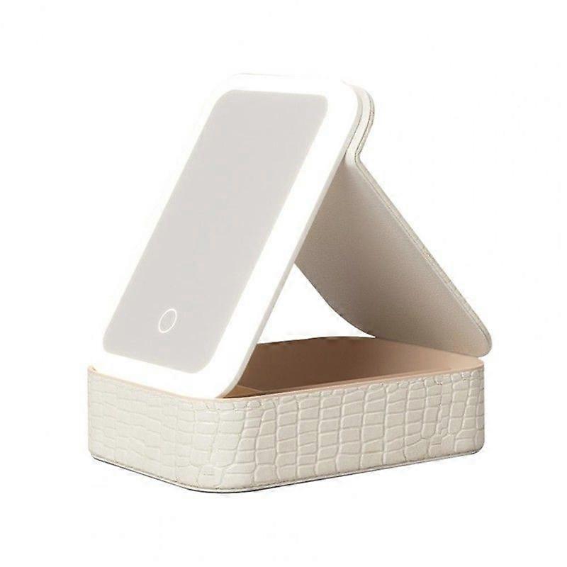 Rechargeable Makeup Mirror Rechargeable Led Cosmetic Storage Box with Adjustable Mirror Multi Compa