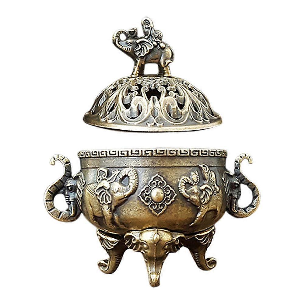 Copper Incense Burner for Aromatherapy Mini Tripod Holder Dark Brown