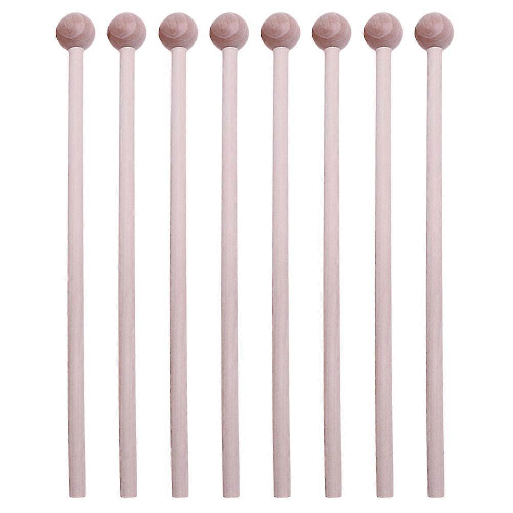 Percussion Mallets Wood Drumstick Set for Musical Instruments 8Pcs Light Brown