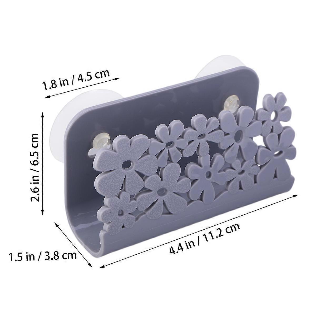 Sink Sponge Hanger with Suction Cup for Draining Grey Plastic
