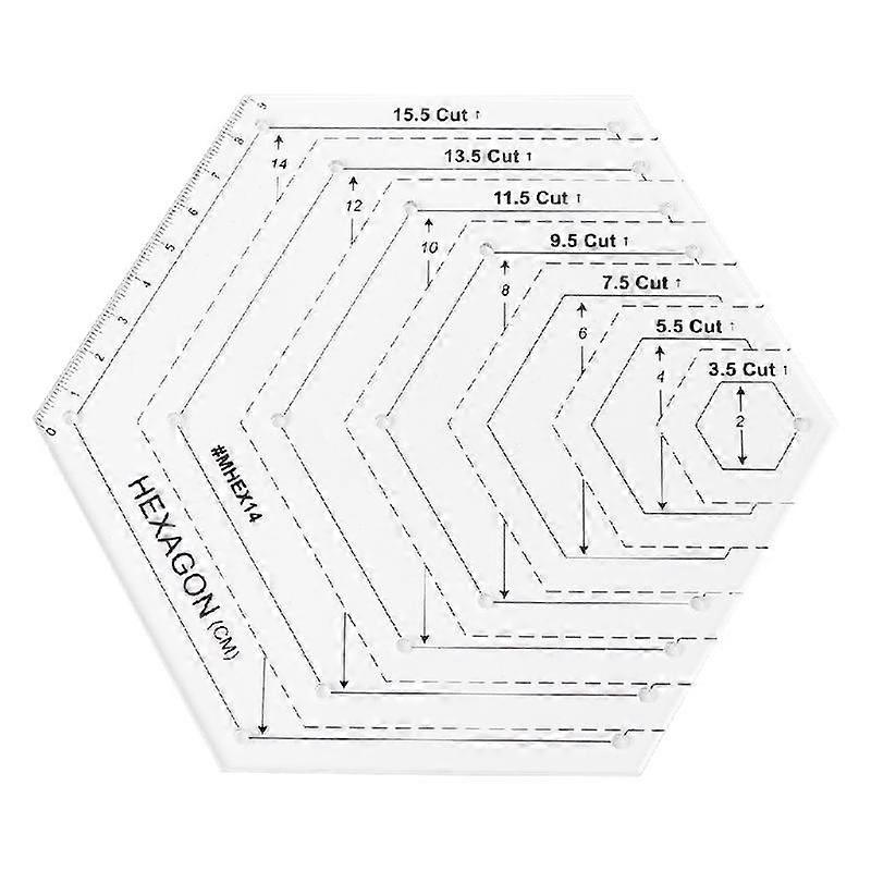Hexagon Quilting Ruler Patchwork Plastic Template DIY Sewing Tools Useful