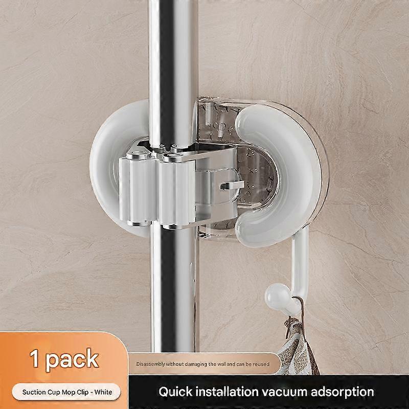 Mop Holder, Wall-Mounted, Non-Piercing, For Bathroom