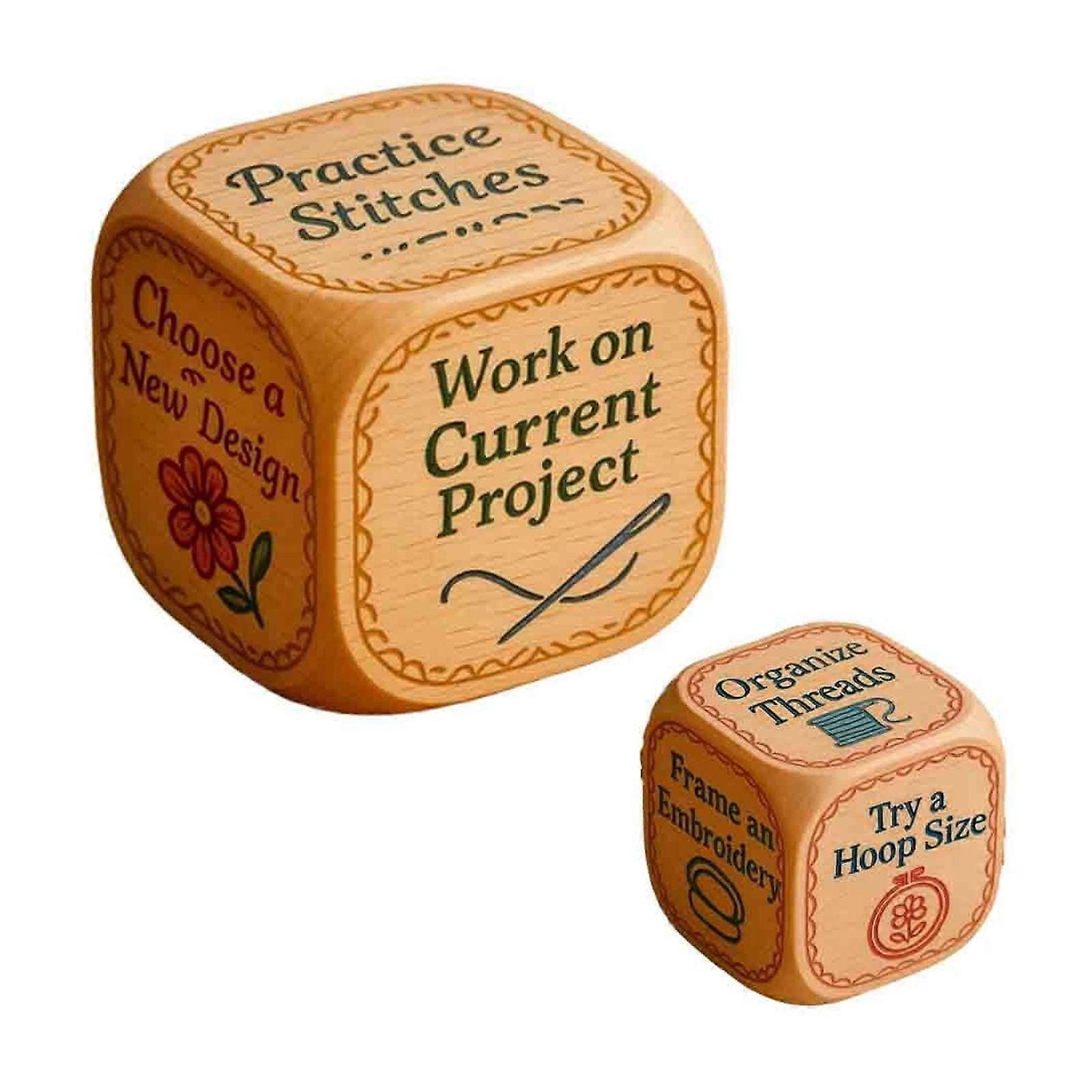 Embroidery Dice Stitching Game Creative Decision Maker for Needlework Enthusiasts Project Selection Tool DIY Activity Random Pattern Chooser