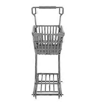 Carrinho de compras em miniatura com alça para crianças, ideal para estimular a imaginação.