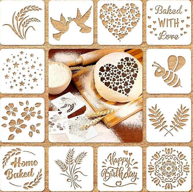 Bread Stencils 12 Pattern Set with Flour Sifter for Sourdough and Artisan Bread Decorating