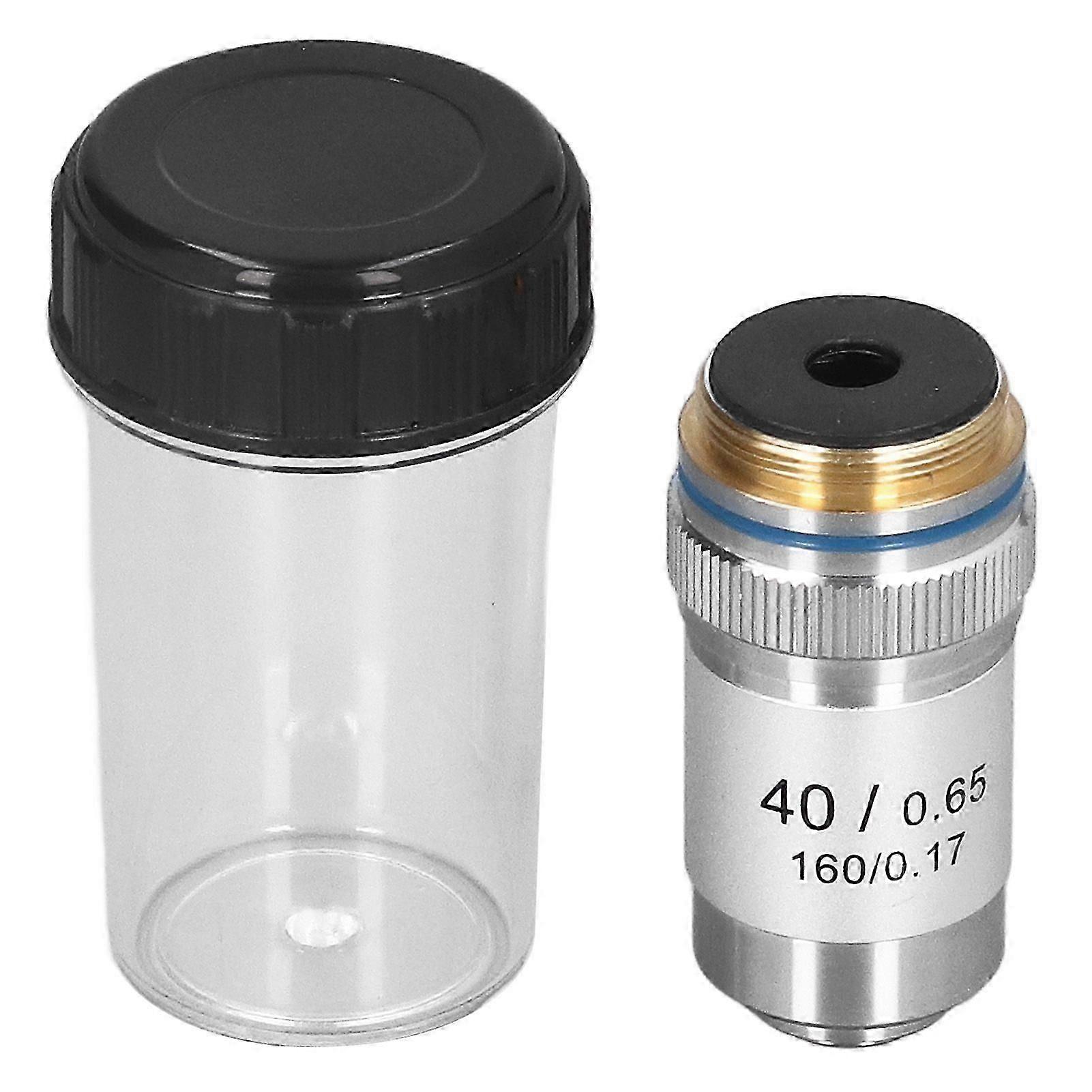Achromatic Microscope Objective 40X High Magnification 20.2mm Interface Standard RMS Silver intelligence