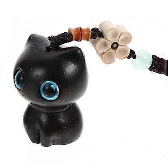 Ebony Cartoon Kitten Keychain Pendant for Bag Hanging Decor 1Pcs Unique Style