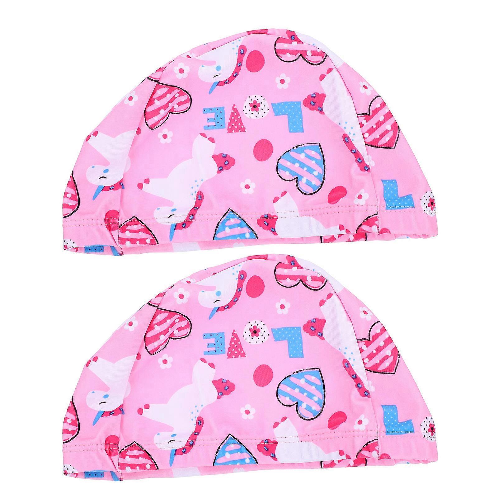 Kinderbadekappen mit Cartoon-Muster, 2 Stück, aus Polyester
