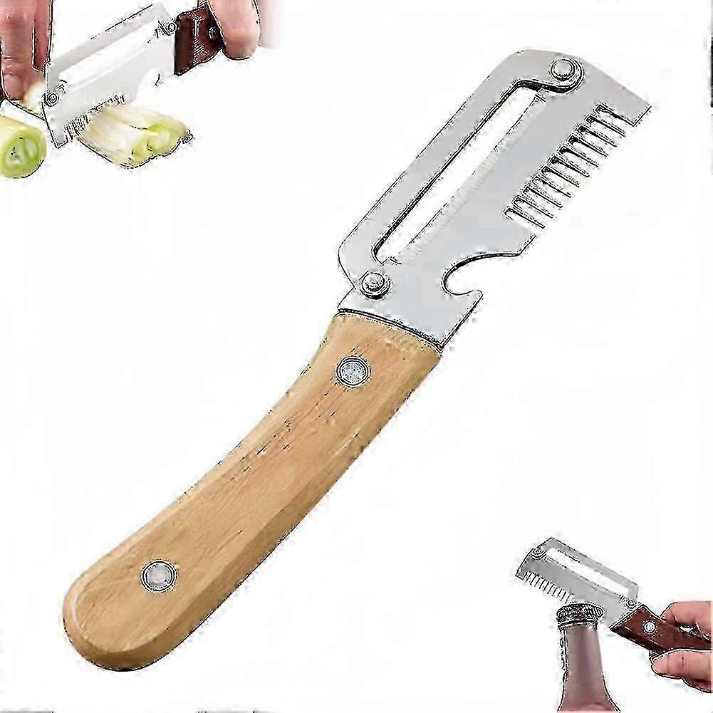 Three Function Kitchen Tool Onion Slicer Peeler Bottle Opener