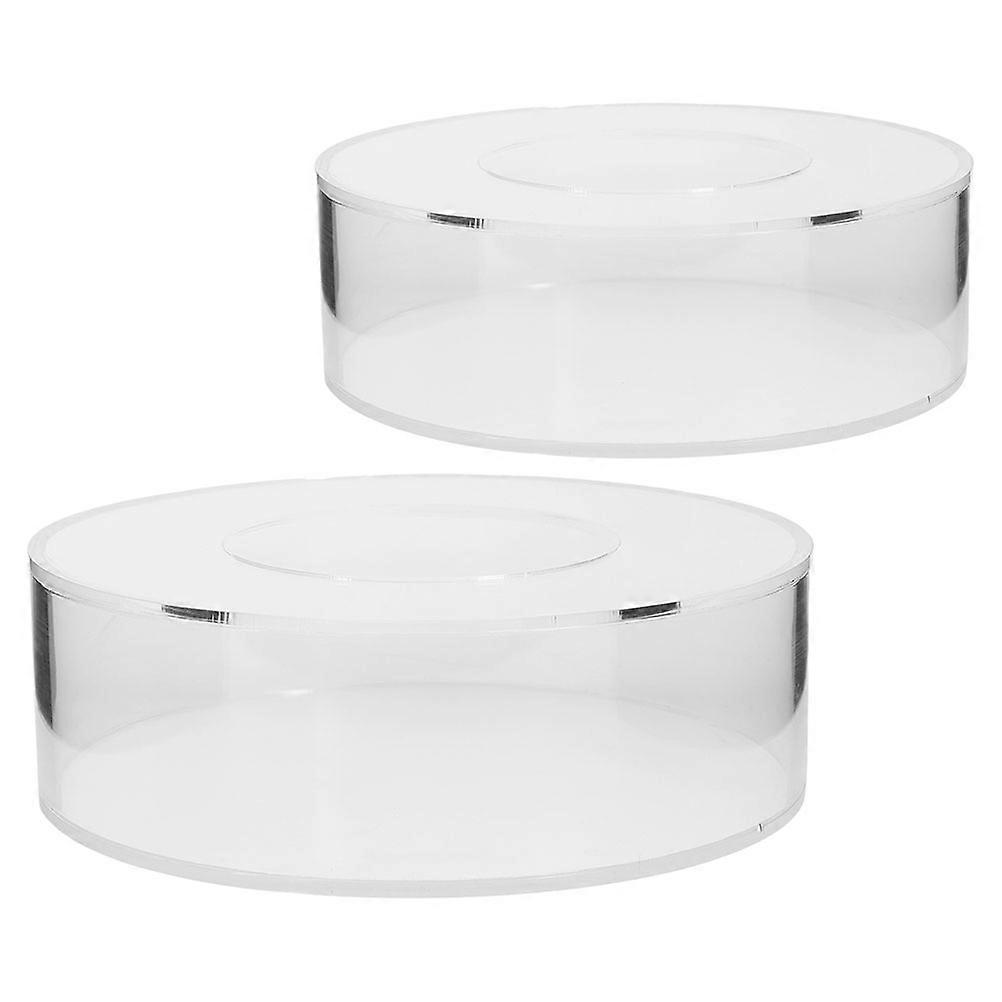 2Pcs Clear Acrylic Fillable Cake Stand Cake Riser Cake Round Display Riser Display Stand