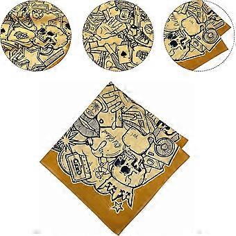 21'' Totenkopfmuster-Bandana-Kopftuch für Damen und Herren, quadratisches Turban-Kopftuch