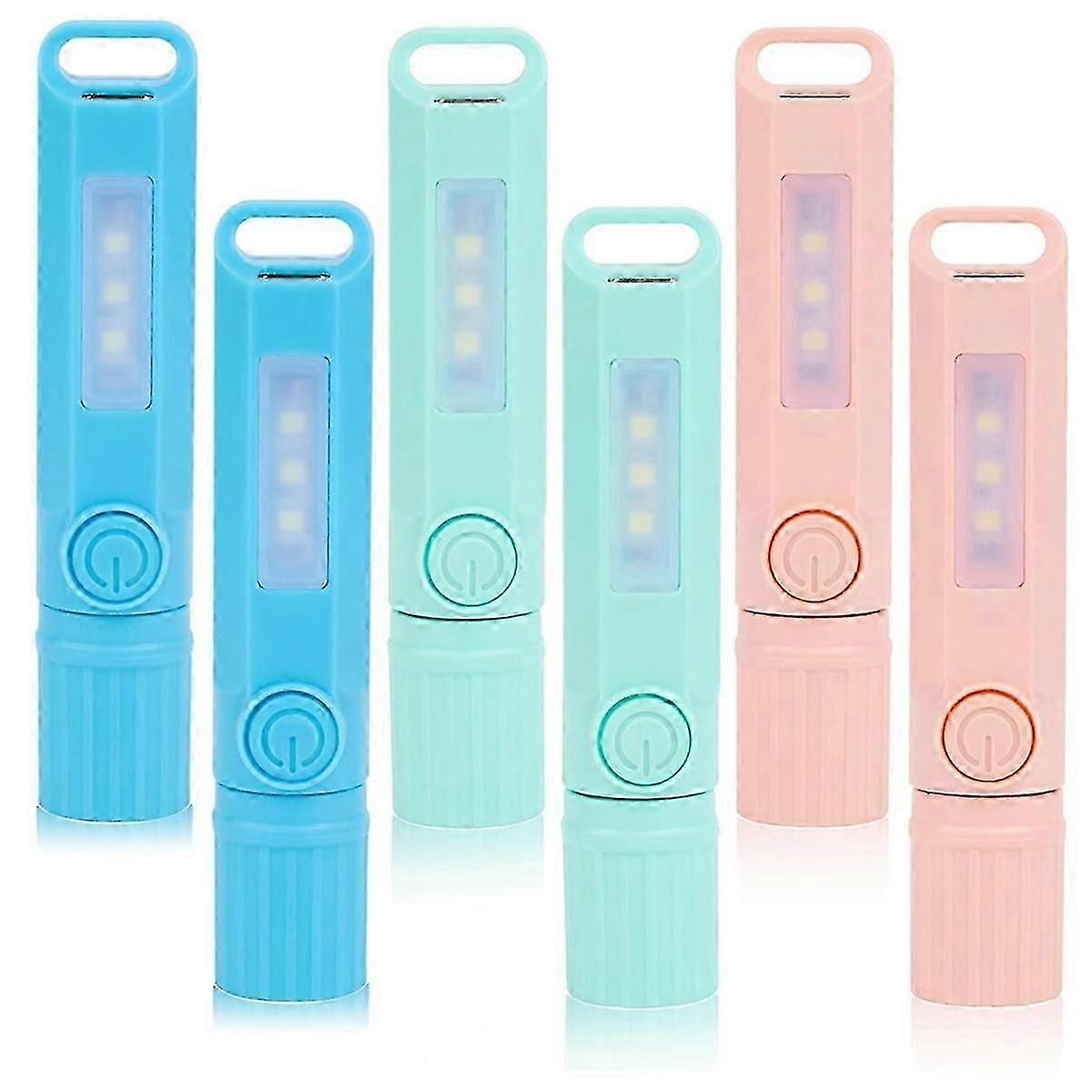 6 Pack USB C Rechargeable Mini Small LED Flashlights