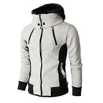 Men Zip Up High Collar Thick Fleece Lined Hoodie Winter Warmer Coat Jacket
