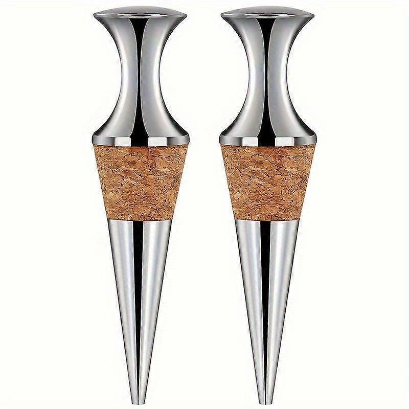 2-pack träproppar silverfärgade vinproppar [MI]