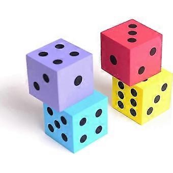 XYYC-Foam dot dice, Large, 4pcs/Pack. Square, Assorted Colors - Great for Playing Games - for Kids Party Favors 1.5inch