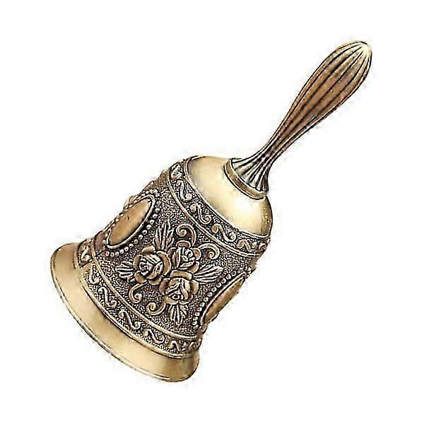 Metal hand bell, loud rustproof engraved hand dinner bell.
