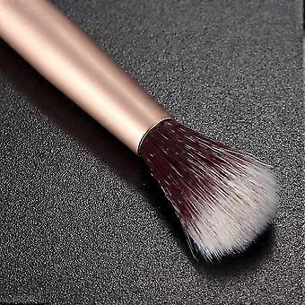 Dual-ended Eyeshadow Brush with Powder Applicator, Professional Makeup Blending Tool for Smokey Eye, 16cm