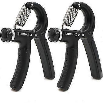 Set of 2 Adjustable Resistance Hand Exercisers, Finger & Forearm Strength Trainer for Grip Rehabilitation, 10-50 kg Compact Portable (Black)