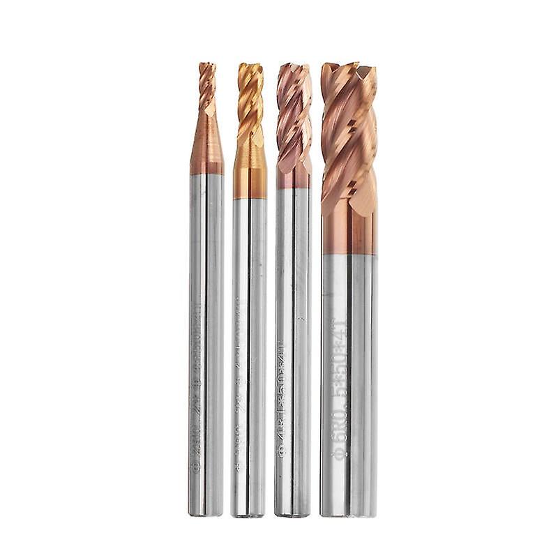 Hrc58 Round Nose 4 Flutes End Mill Cutter 2r0.2-6r0.5 Altin Coating Cnc End Mill Cutter