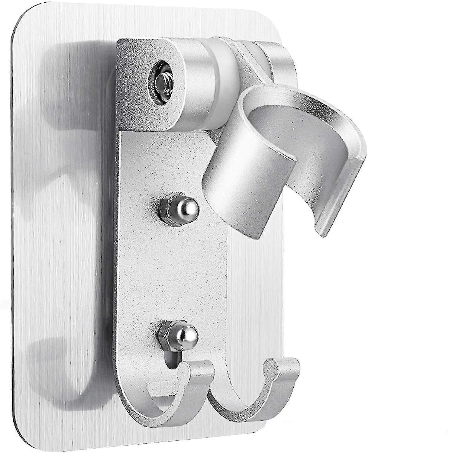 Strong Bonding Shower Head Bracket, Adjustable Shower Rack, Handheld Shower Head Wall Bracket, With 2 Hooks