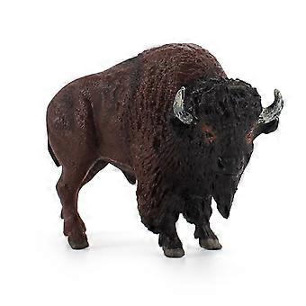 American Bison Figurine, Realistic PVC Wild Buffalo Model, Includes Calf and Water Buffalo  Mammal Animal Decoration for Kids and Collectors, 10.3cm