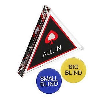 Double Layer Plastic Poker Dealer Button Set All In Marker Big Blind Small Blind Game Chips Party Accessory compatible with Card Games