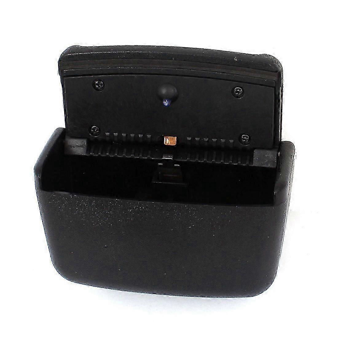 Car black plastic rectangular blue LED ashtray holder