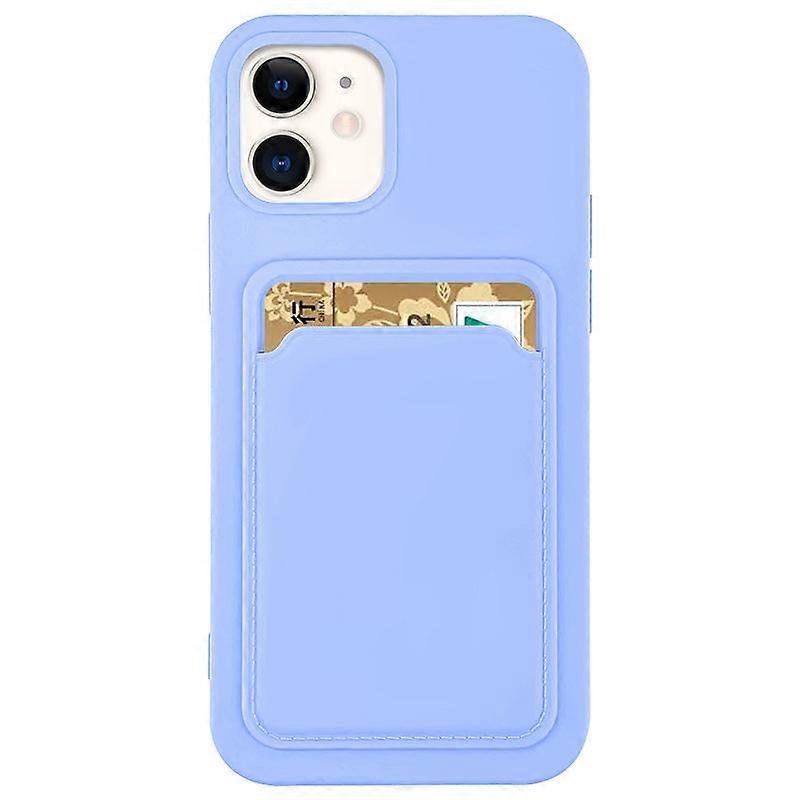 Case For iPhone 13 Mini With Silicone Card Holder Lavender