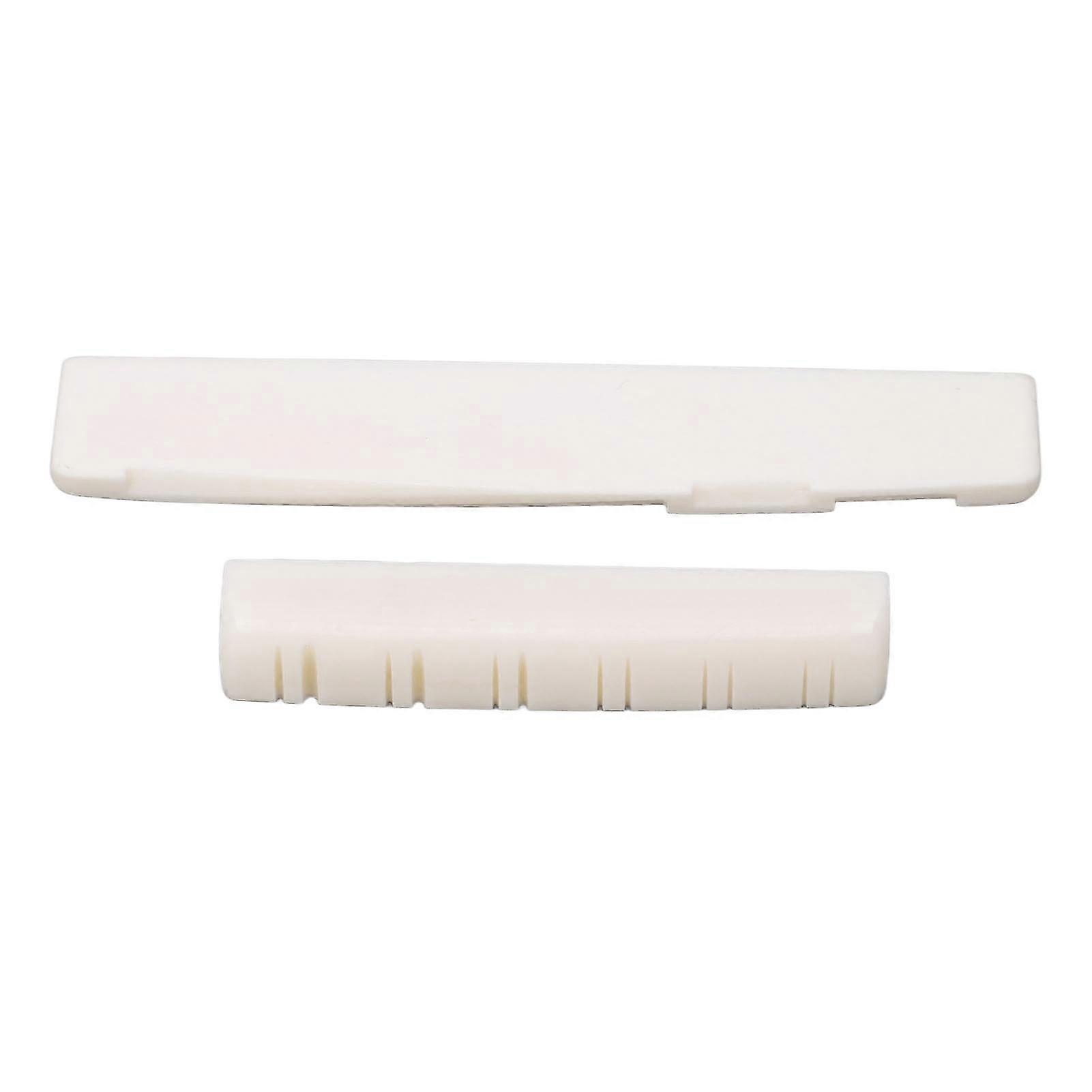 Ox Bone Guitar Nut Set, Replacement Split Bridge for 12 String Acoustic Guitars-cr