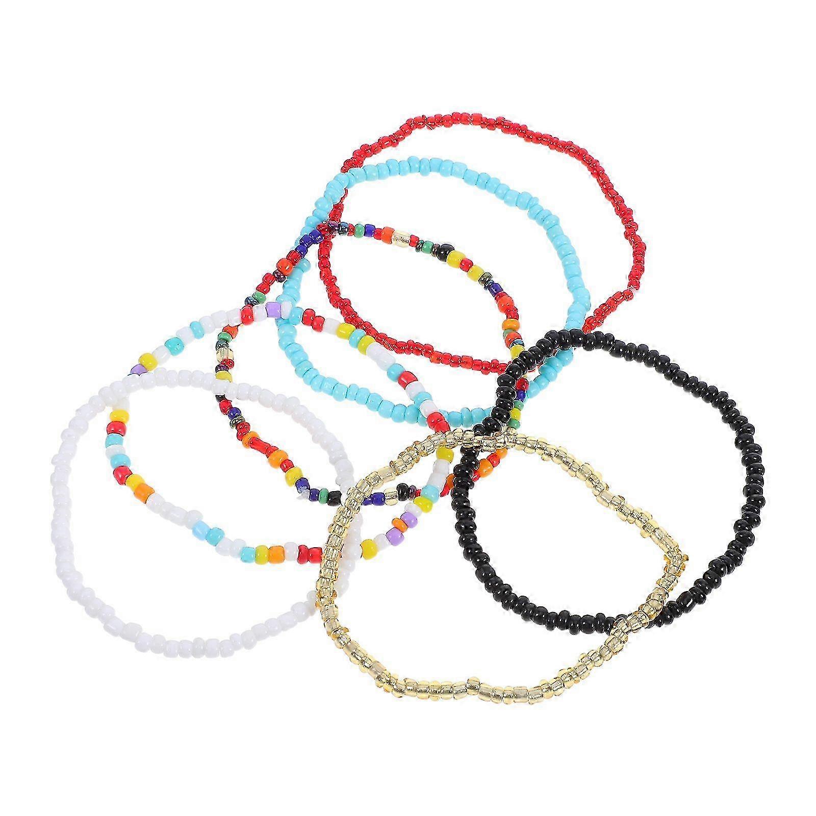7Pcs Wrist Chains Single Layer Bracelets Hand Pendants Simple Wrist Decorations (Assorted Style)