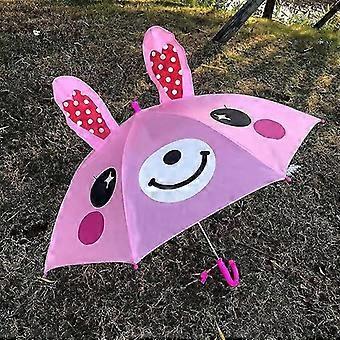 1 Stück Cartoon-Kinderregenschirm, kreativer Animations-Regenschirm mit langem Griff und 3D-Ohrenmodellierung, Kinderregenschirm für Mädchen und Jungen, Geschenk zum Geburtstag