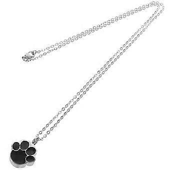 Dog Paw Print Pet Urn Necklace for Memorial with Small Pet Ashes Holder