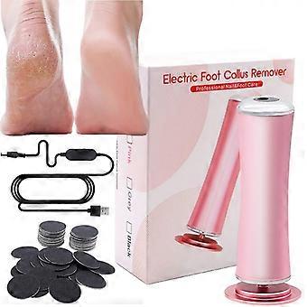 Electric Foot Callus Remover Pink with Rotating Micromineral File and Adjustable Coarseness Levels