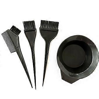 4 Pcs Professional Hair Coloring Kit with Dye Brush, Bowl, Comb and Cape for Salon Home Use