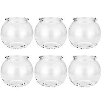 6 Pcs Clear Glass Vases Terrarium Aquarium Bowl Candy Containers Party Favor Bowl ziiu