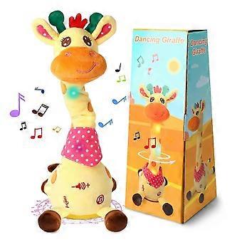 Musikalisches Giraffenspielzeug, tanzendes singendes Giraffenplüschtier, wiederholt, was Sie sagen, interaktives Spielzeug, Giraffen-Stofftier