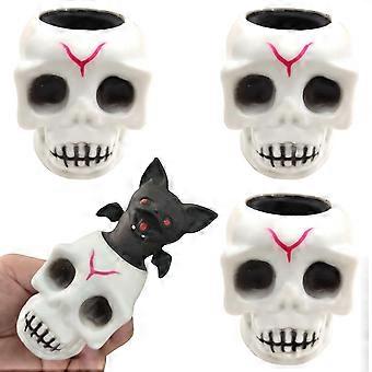 3 Pack Halloween Stress Balls and Fidget Squeeze Toys Skeleton and Bat Set for Kids and Adults