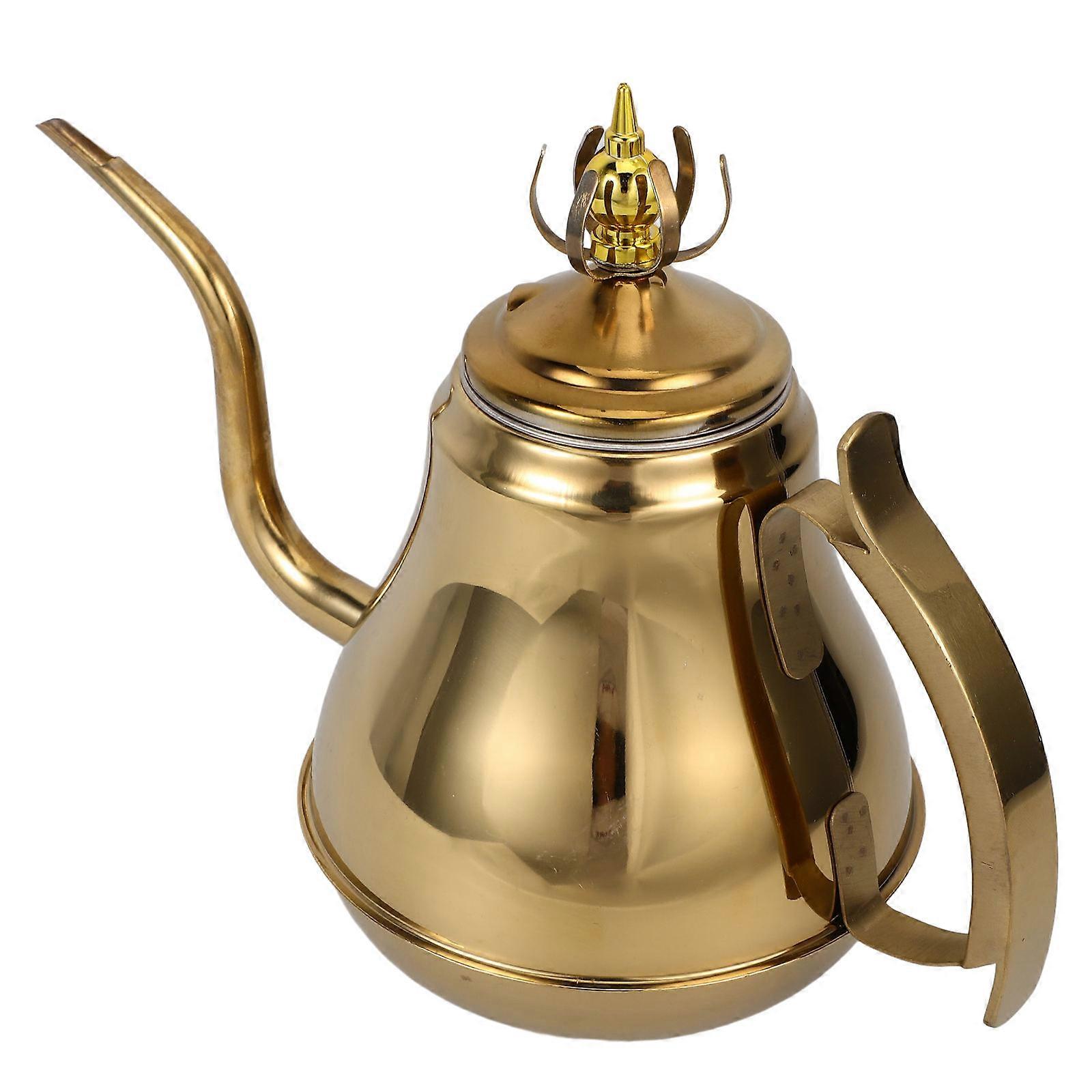 Golden Stainless Steel Tea Pot for with Infuser