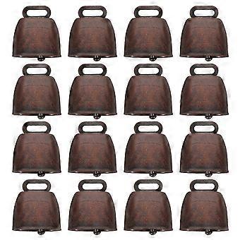 16pcs Cow Horse Sheep Bells Cattle Horse Sheep Goat Farm Loud Iron Bells DIY Craft Pet Anti-Theft Accessories Part Dark Red