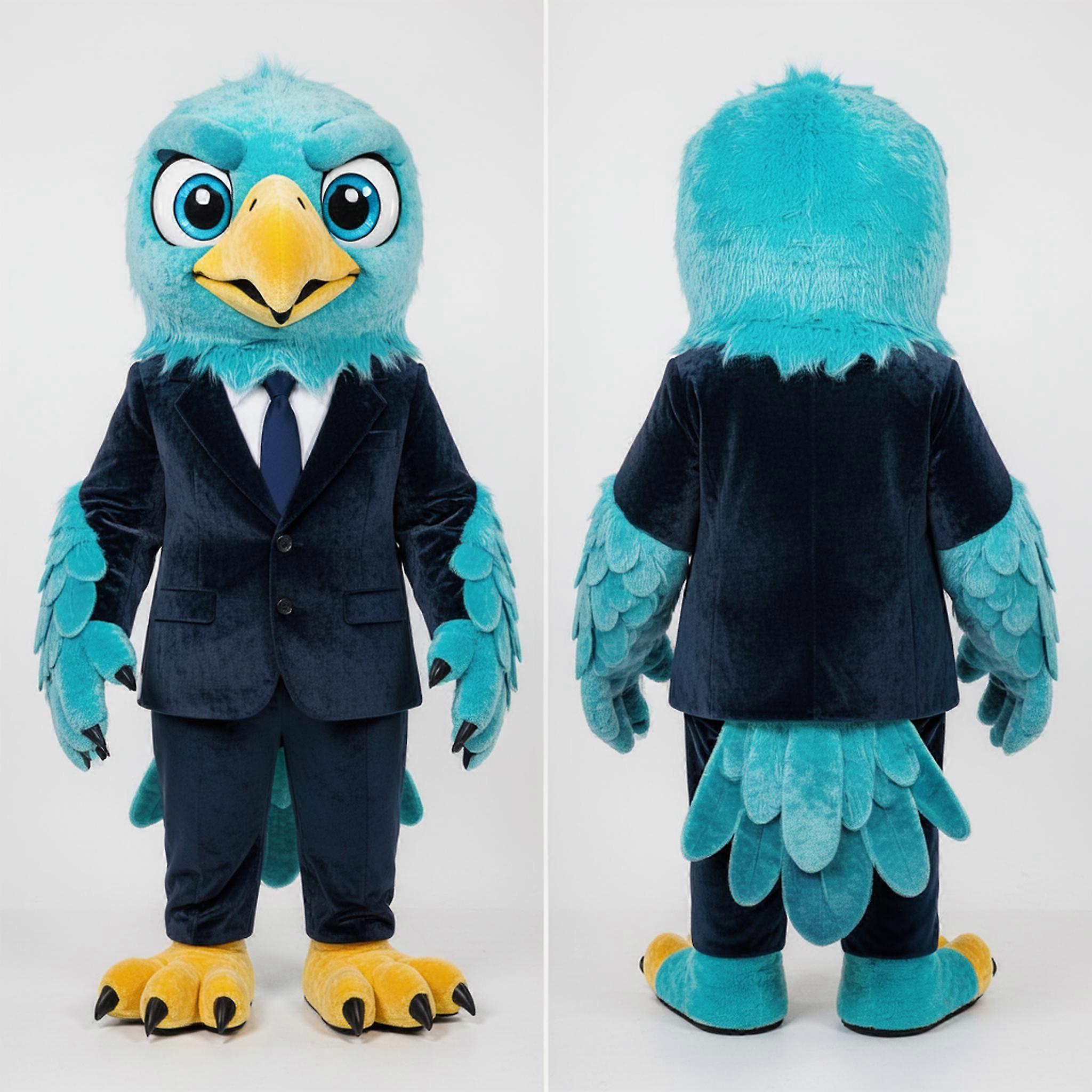 MASTICOT Cyan Feathered Haasts Eagle Mascot