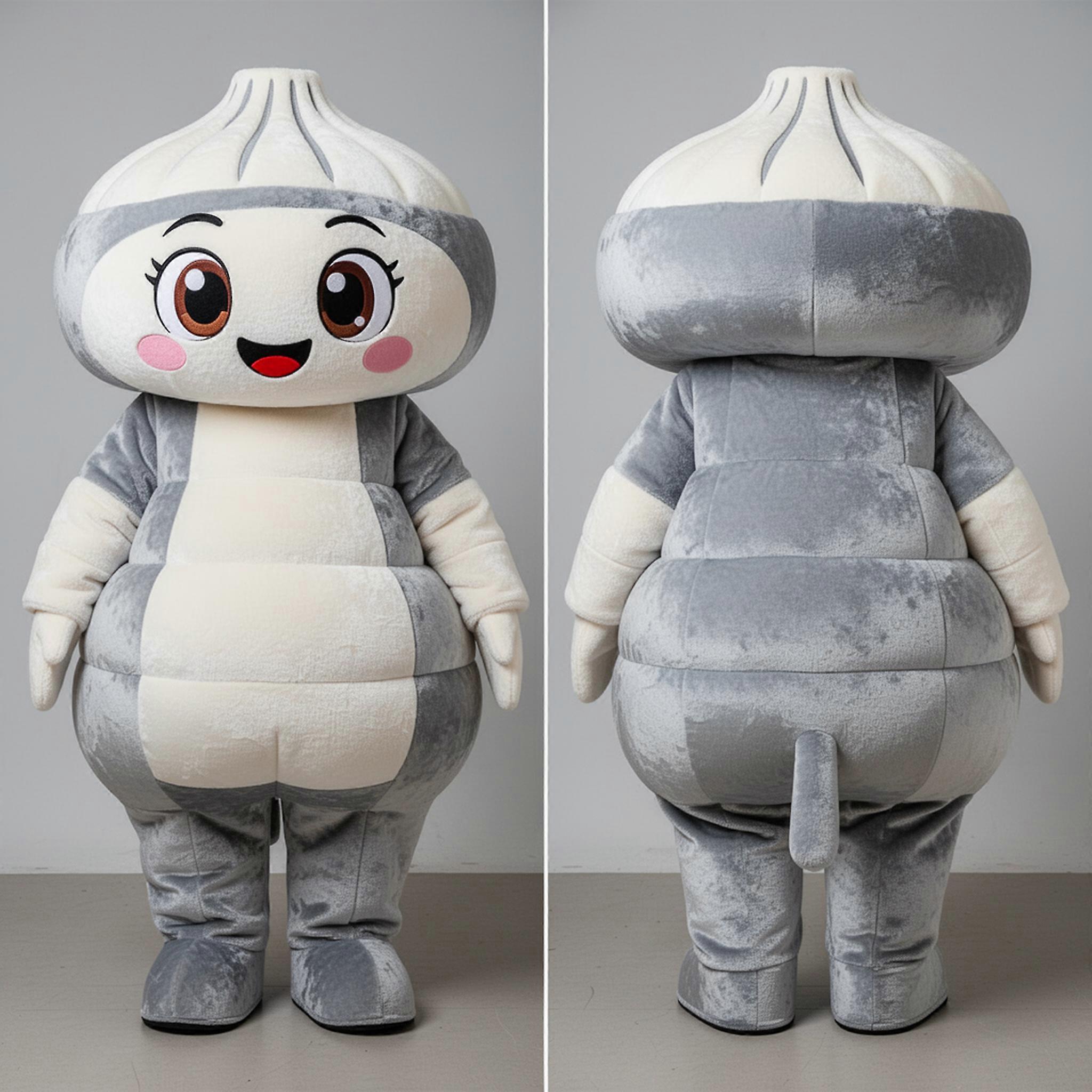 MASTICOT Silver Rounded Dim Sum Mascot